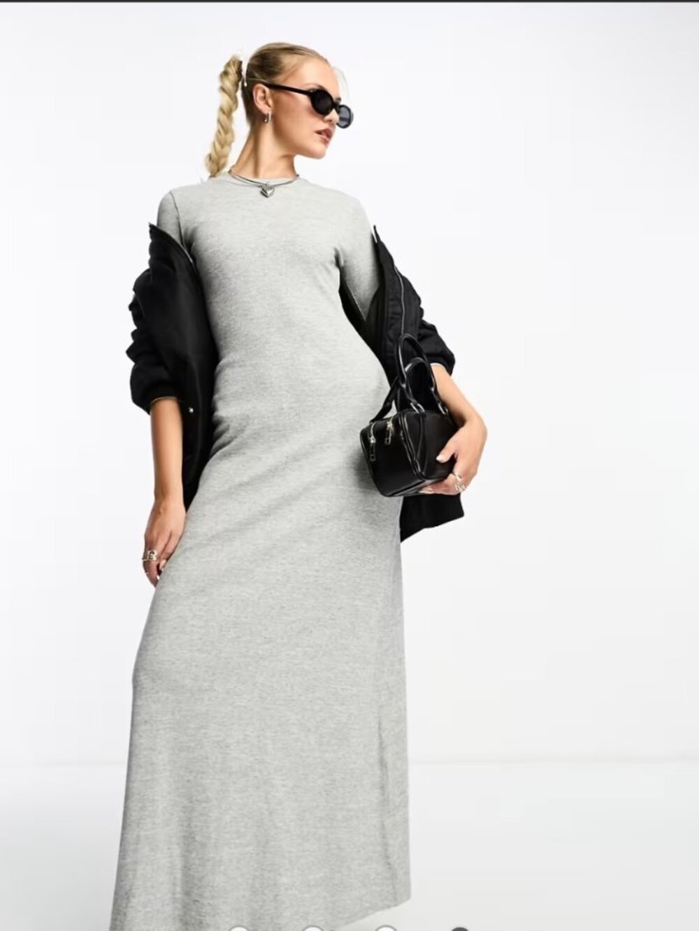 Asos maxi gray bodycon dress